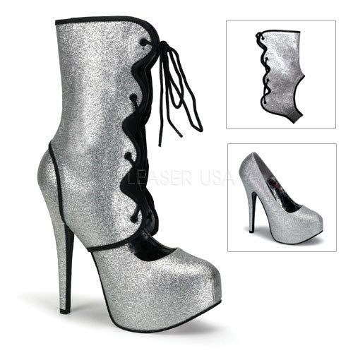 Bordello,Bordello TEEZE-31G Silver Mini Glitter Pumps - Shoecup.com