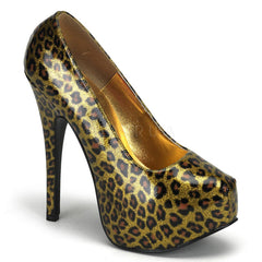 Bordello,Bordello TEEZE-37 Gold Cheetah Pat Pumps - Shoecup.com