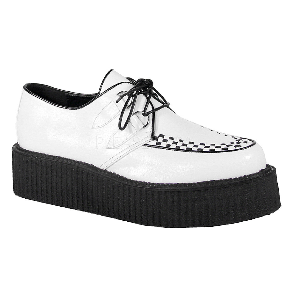 DEMONIA V-CREEPER-502 Men's White Pu Creepers - Shoecup.com - 1