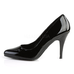 4" Heel Plus Size Black Patent Classic Pumps | Pleaser VANITY-420 right
