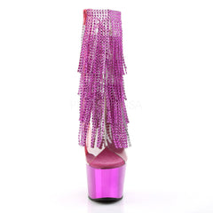 Pleaser ADORE-1017RSF Clear-Multi Color Ankle Boots With Fuchsia Chrome Platform - Shoecup.com - 2