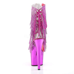 Pleaser ADORE-1017RSF Clear-Multi Color Ankle Boots With Fuchsia Chrome Platform - Shoecup.com - 4