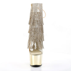 Pleaser ADORE-1017RSF Gold Fringe Ankle Boots - Shoecup.com - 2