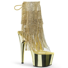 Pleaser ADORE-1017RSF Gold Fringe Ankle Boots - Shoecup.com - 1