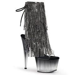Pleaser ADORE-1017RSFT Black Fringe Ankle Boots - Shoecup.com - 1