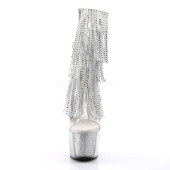 7 Inch Heel ADORE-1017SRS Silver Rhinestone