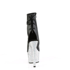 7 Inch Heel ADORE-1018LG Black Silver Glitter