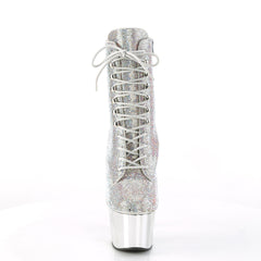 7 Inch Heel ADORE-1020CHRS Silver Multi Color Rhinestone