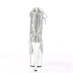 7 Inch Heel ADORE-1020CHRS Silver Multi Color Rhinestone