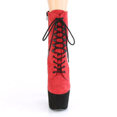 7 Inch Heel ADORE-1020FSTT Red Black Suede