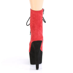 7 Inch Heel ADORE-1020FSTT Red Black Suede