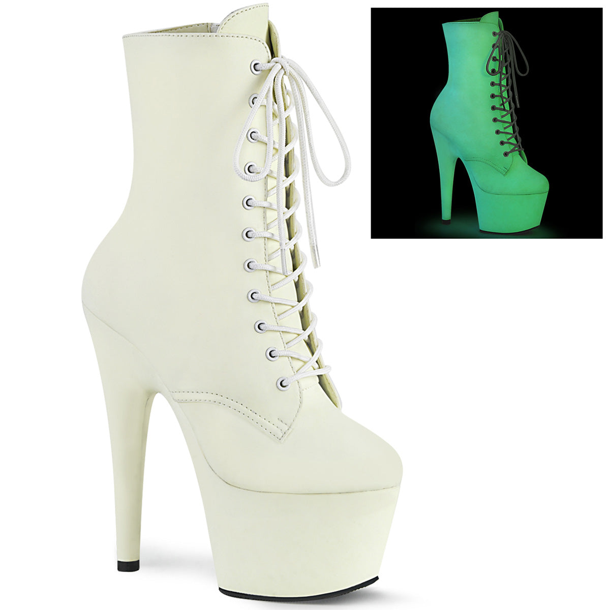 7" Heel ADORE-1020GD White Glow