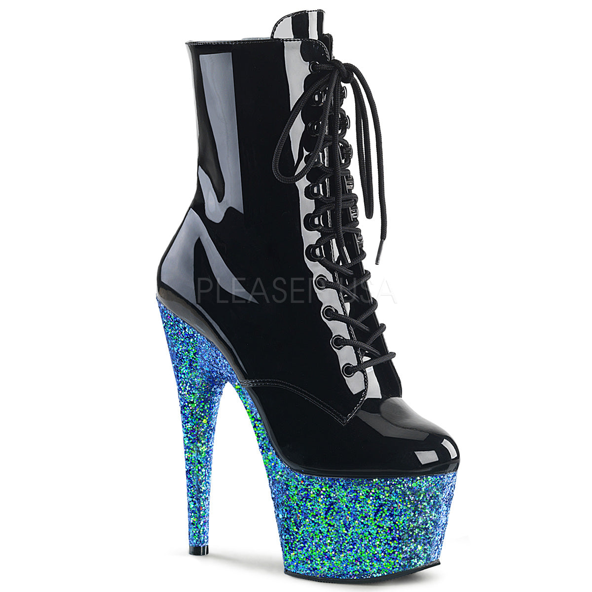7" Heel ADORE-1020LG Blue Glitter