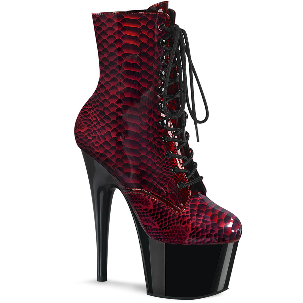 7" Heel ADORE-1020SP Red Snake Print