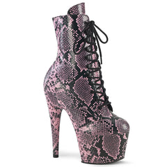 7 Inch Heel ADORE-1020SPWR Baby Pink Snake Print