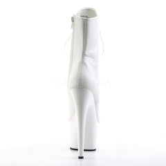 Pleaser ADORE-1021 White Faux Leather Ankle Boots With White Platform - Shoecup.com - 4