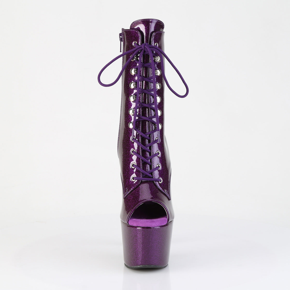 7 Inch Heel ADORE-1021GP Purple Glitter