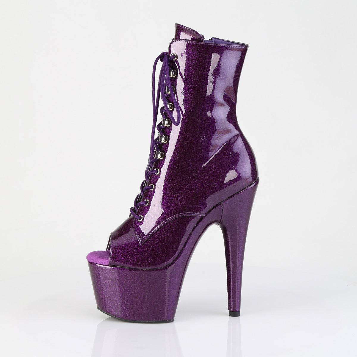 7 Inch Heel ADORE-1021GP Purple Glitter