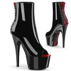 7" Heel ADORE-1025 Black Red Pat