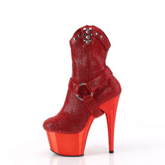 7 Inch Heel ADORE-1029CHRS Red Rhinestone