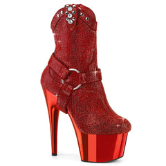 7 Inch Heel ADORE-1029CHRS Red Rhinestone