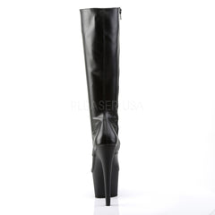 PLEASER ADORE-2023 Black Stretch Pu-Black Matte Knee High Boots - Shoecup.com - 4