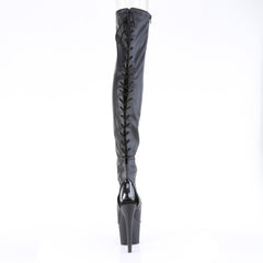 7 Inch Heel ADORE-3017 Black Stretch Pu