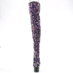 7 Inch Heel ADORE-3020 Purple Multi Sequins