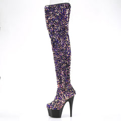 7 Inch Heel ADORE-3020 Purple Multi Sequins