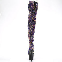 7 Inch Heel ADORE-3020 Purple Multi Sequins