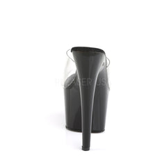 PLEASER ADORE-701 Clear-Black Platform Slides - Shoecup.com - 4