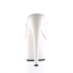 PLEASER ADORE-701 Clear-White Platform Slides - Shoecup.com - 4
