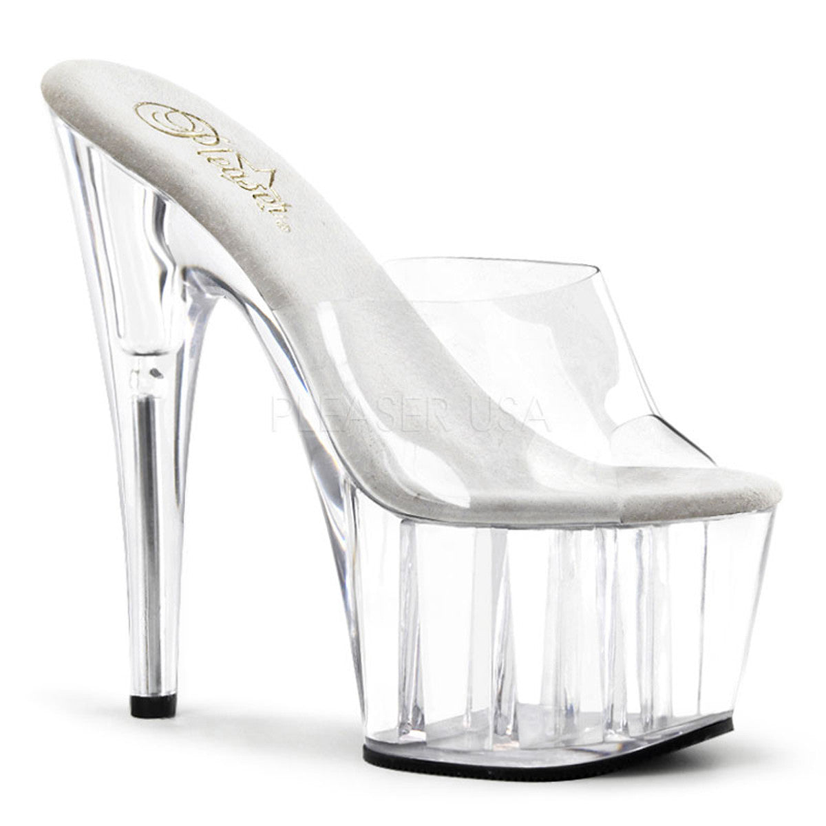 PLEASER ADORE-701 Clear Platform Slides - Shoecup.com - 1