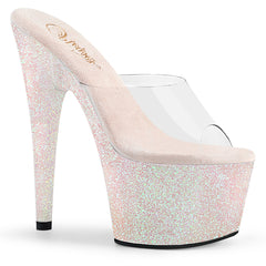 7" Heel ADORE-701HMG Clear Opal Glitter
