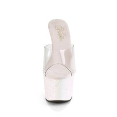 7 Inch Heel ADORE-701LG Clear Opal Glitter