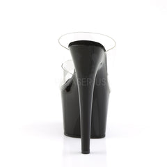 PLEASER ADORE-702 Clear-Black Stiletto Slides - Shoecup.com - 4