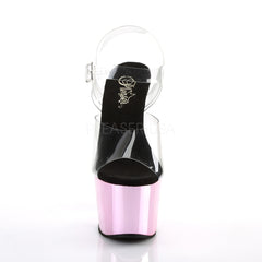 7 Inch Heel ADORE-708 Baby Pink Chrome