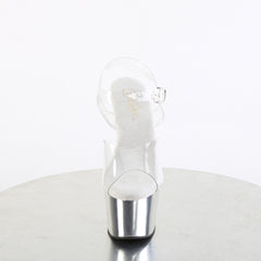7 Inch Heel ADORE-708 Clear Silver Chrome