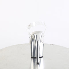 7 Inch Heel ADORE-708 Clear Silver Chrome
