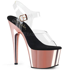 7" Heel ADORE-708 Rose Gold Chrome