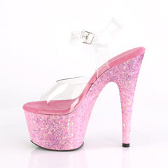 7 Inch Heel ADORE-708CF Clear Pink Confetti