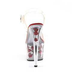 PLEASER ADORE-708FL Clear-Red Flowers Ankle Strap Sandals - Shoecup.com - 4