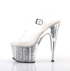 7 Inch Heel ADORE-708G Silver Glitter