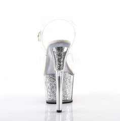 7 Inch Heel ADORE-708G Silver Glitter