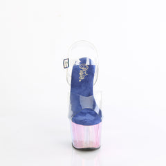 7 Inch Heel ADORE-708HT Clear Blue Tinted