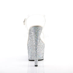 7 Inch Heel ADORE-708LG Silver Glitter