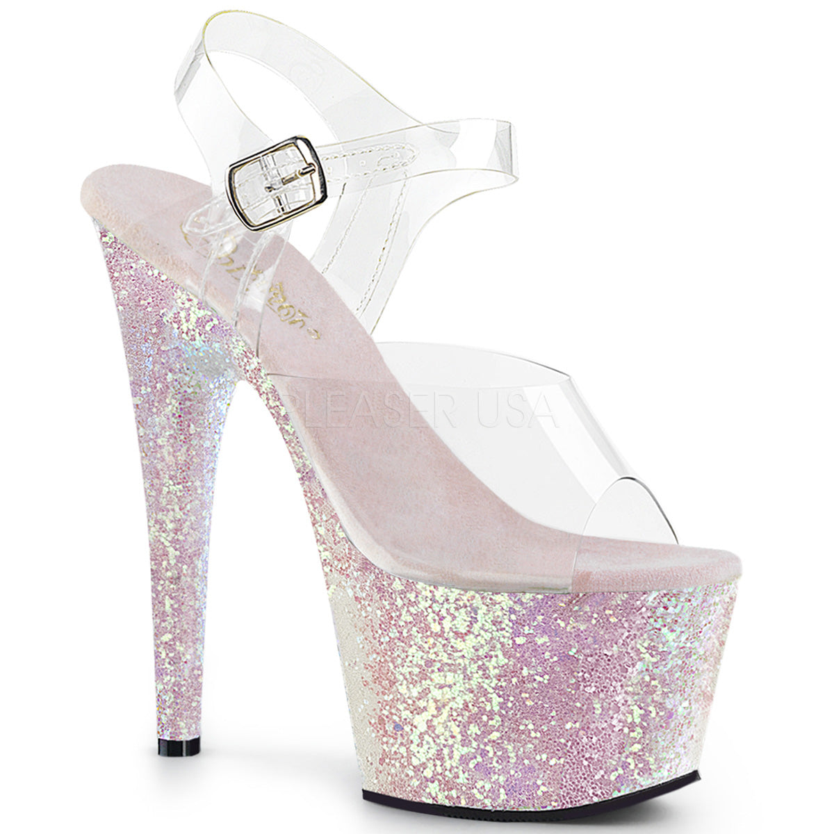 7" Heel ADORE-708LG Opal Glitter