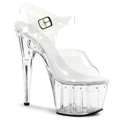 PLEASER ADORE-708LS Clear Ankle Strap Sandals - Shoecup.com - 1