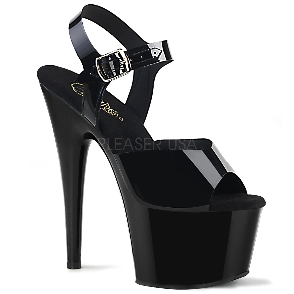 7" Heel ADORE-708N Black Jelly Like TPU