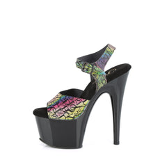 7 Inch Heel ADORE-708N-LTP Green-Purple TPU-Black